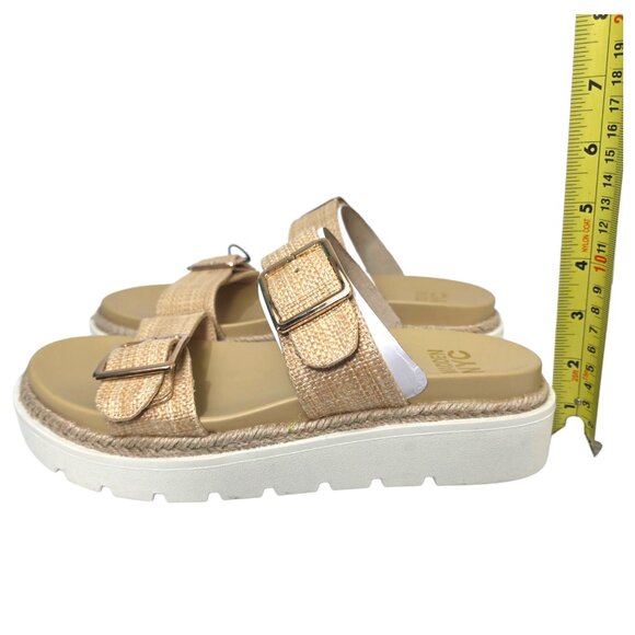 Madden NYC Flatform Sandals Adjustable Buckle Straps Women’s Size 8.5-11 Raffia - Picture 4 of 11